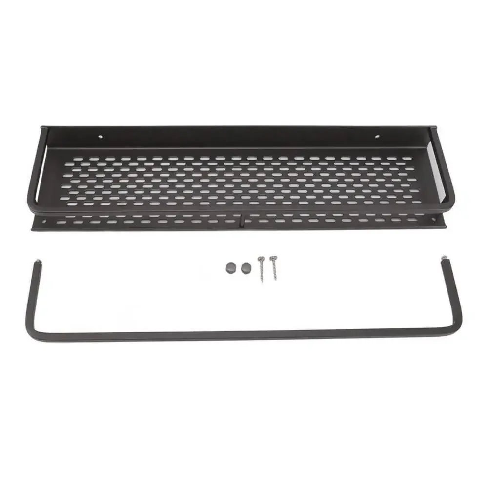 Wall-Mount Grey Bathroom Shower Caddy Kitchen Organizer with Towel Rack